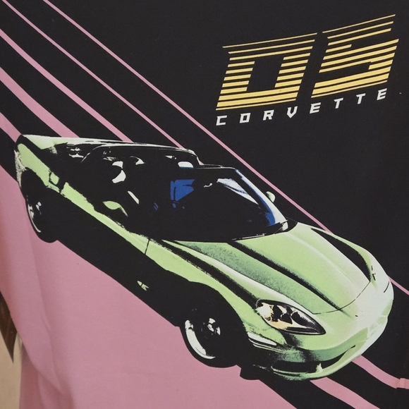 Chemistry Corvette Graphic T-Shirt Mini Dress Black & Pink Women size 1X - Picture 8 of 15